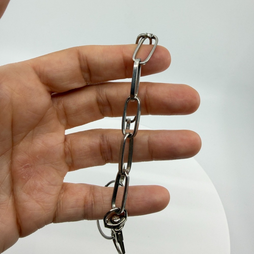 Silver Tone Chunky Chain Link Bracelet with Lobster Clasp - Boho Style